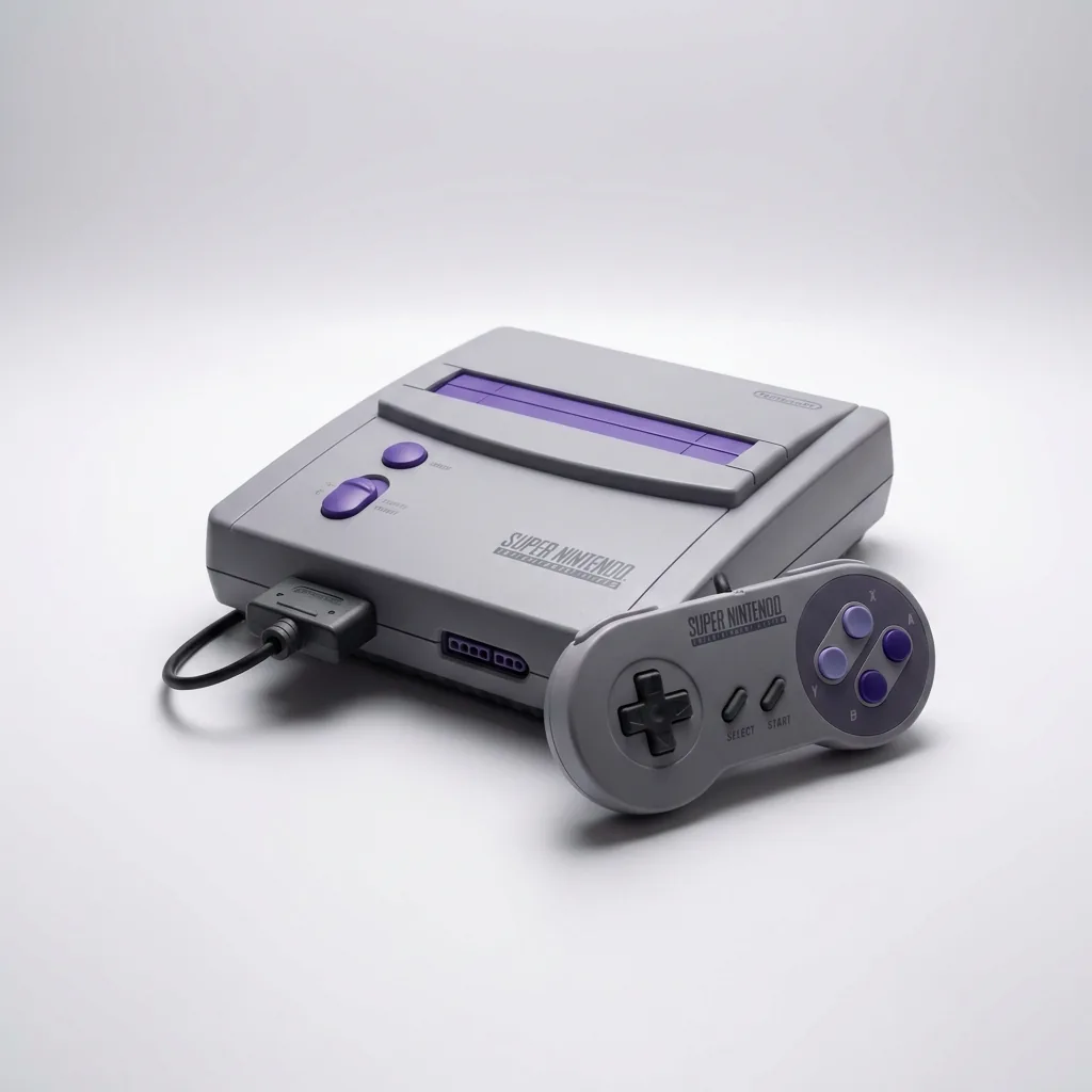 Super Nintendo + manette d'origine (photo d'illustration)